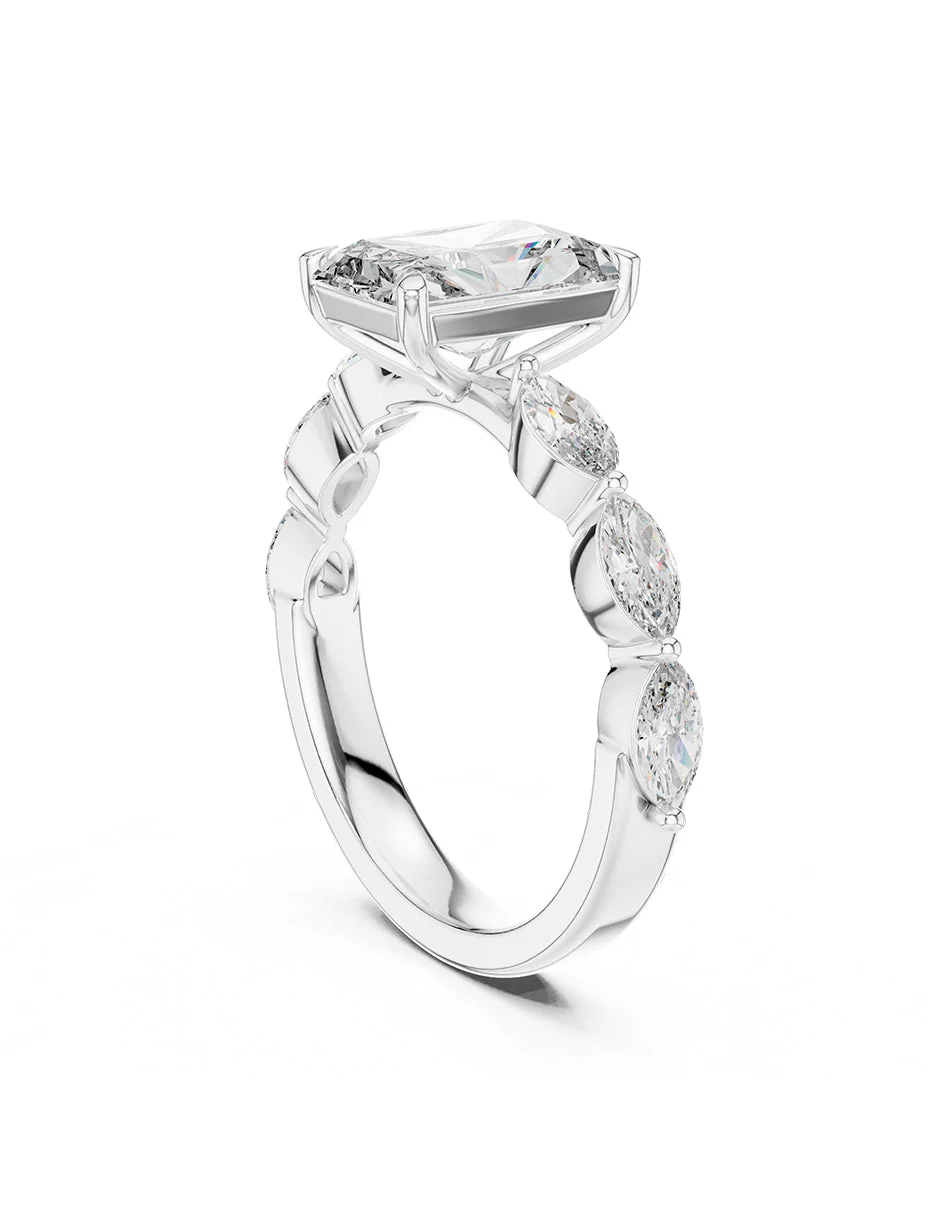 Montura para personalizar - piedras Laterales - AMORE131-EM - Image 3