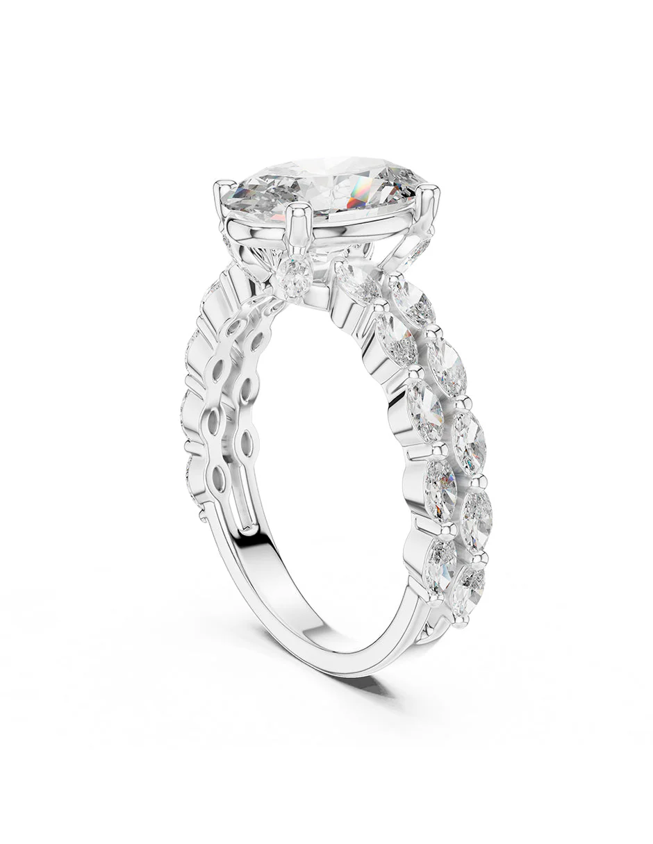 Montura para personalizar - piedras Laterales - AMORE145-OV - Image 3
