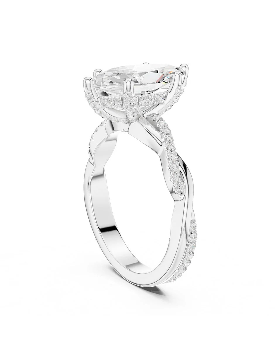 Montura para personalizar - piedras Laterales - AMORE157-MQ - Image 3