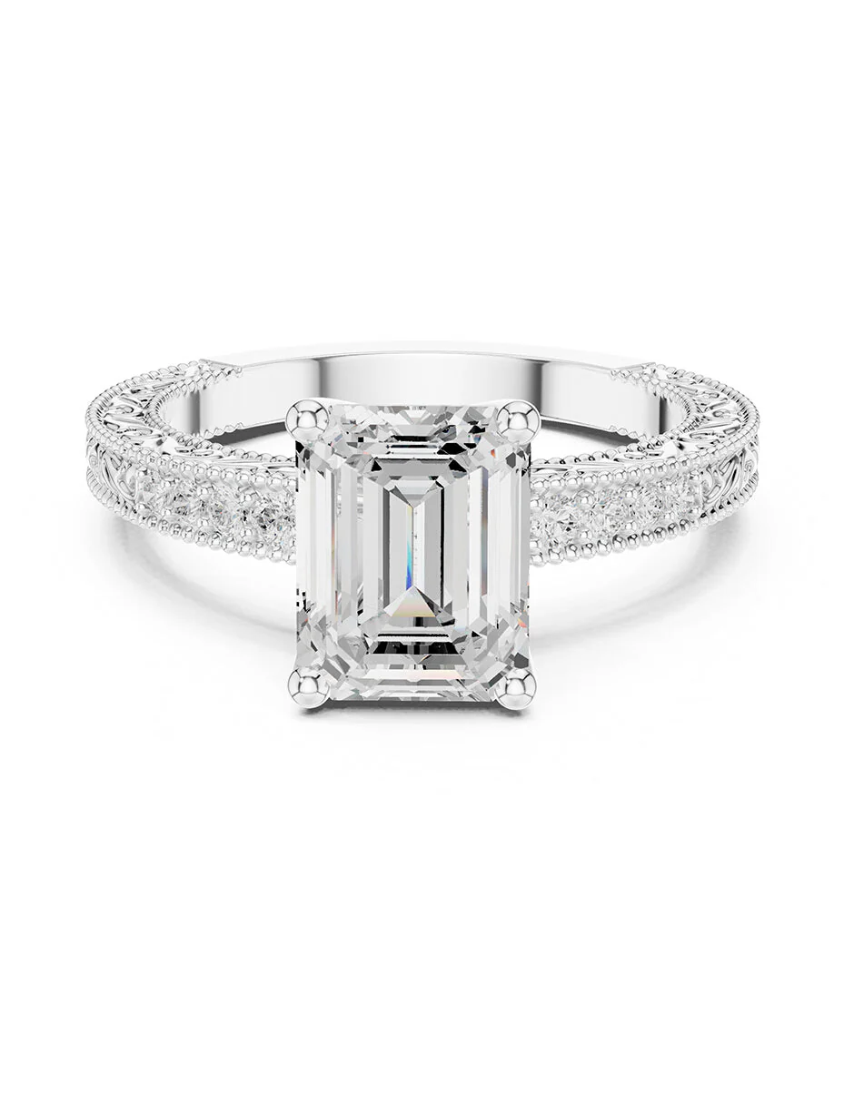 Montura para personalizar - piedras laterales - AMORE163-EM