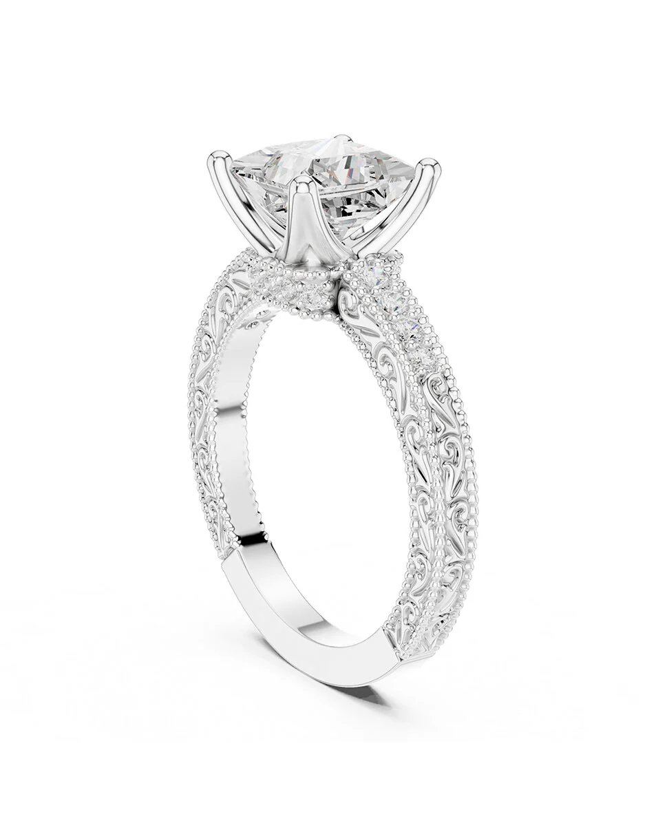 Montura para personalizar - piedras laterales - AMORE163-PR - Image 3