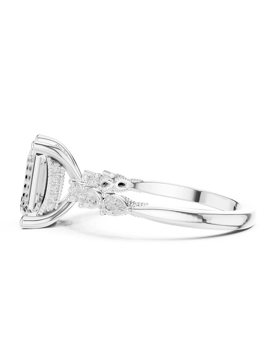 Montura para personalizar - piedras laterales - AMORE165-EM - Image 2