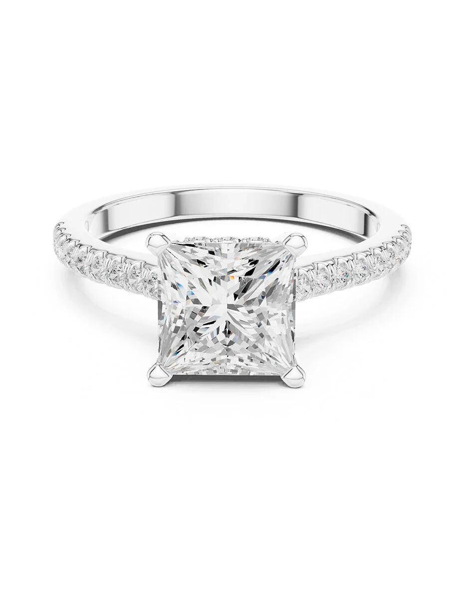 Montura para personalizar - piedras laterales - AMORE166-PR