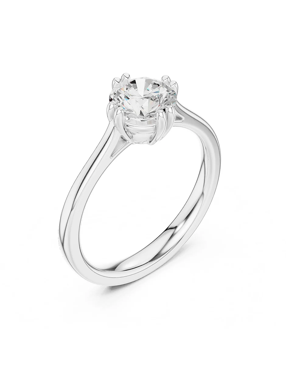 Anillo estilo solitario con diamante natural redondo 0.26 ct, color G, claridad VS2 - Image 3