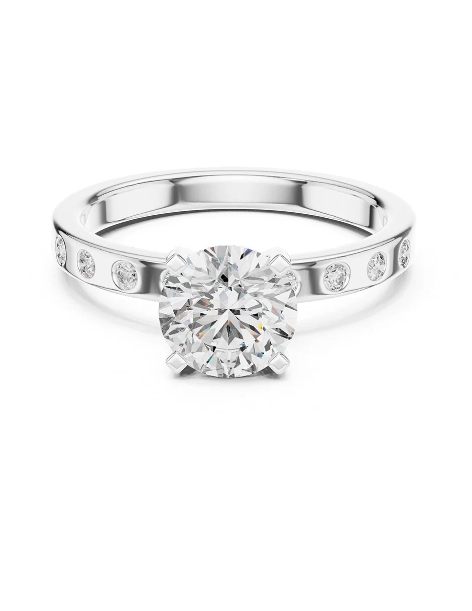 Montura para personalizar - piedras laterales - AMORE175-RD