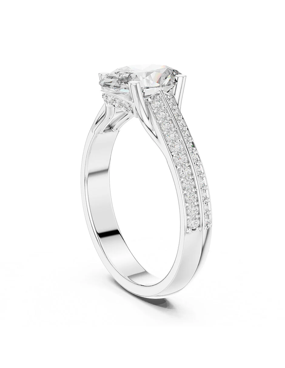 Montura para personalizar - piedras laterales - AMORE177-OV - Image 3