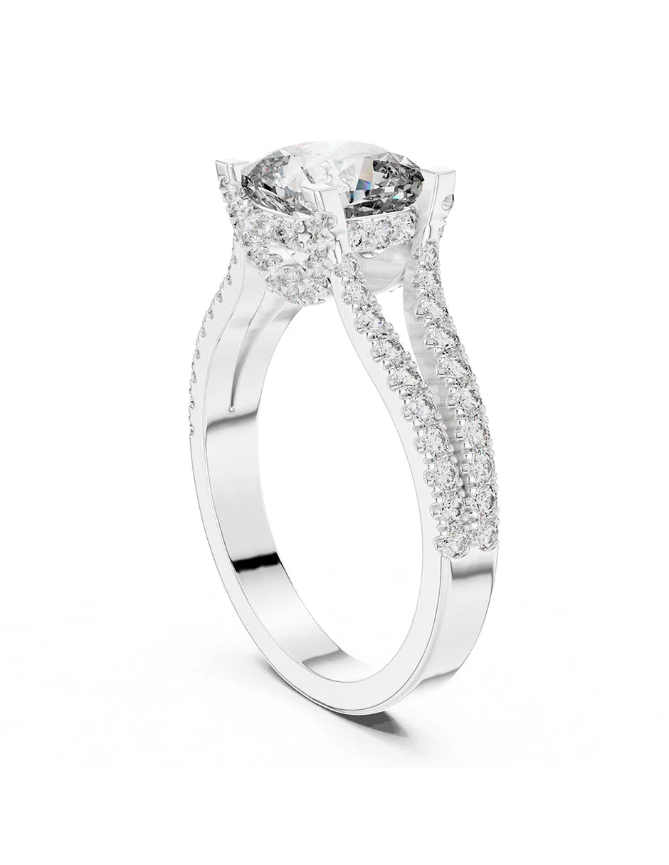 Montura para personalizar - piedras laterales - AMORE181-CU - Image 3