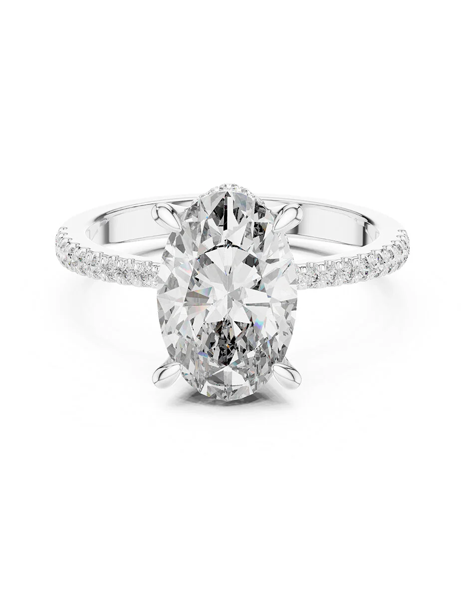 Montura para personalizar - piedras laterales - AMORE183-OV