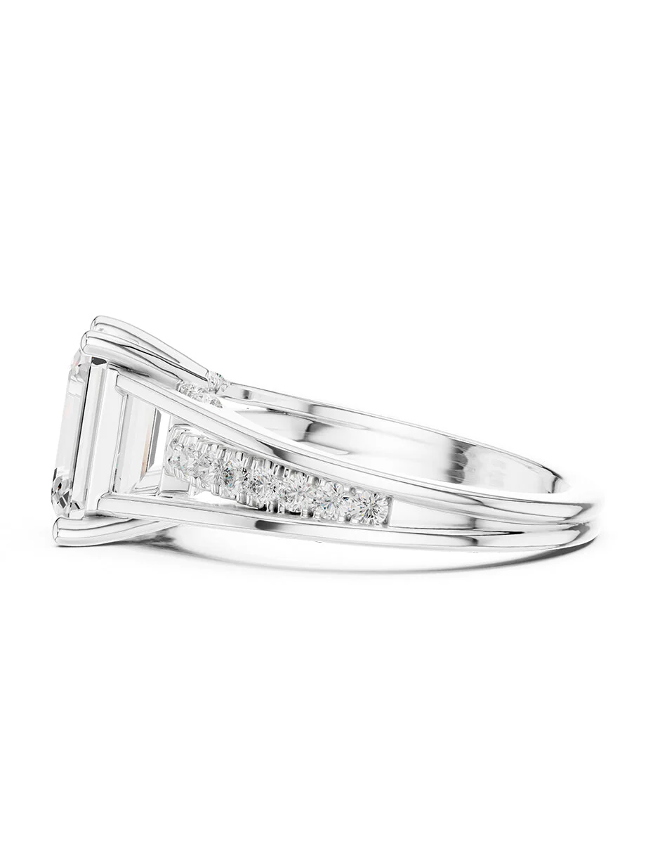 Montura para personalizar - piedras laterales - AMORE185-EM - Image 2