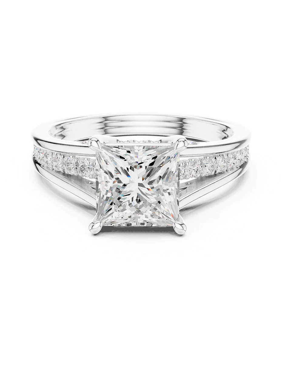 Montura para personalizar - piedras laterales - AMORE185-PR