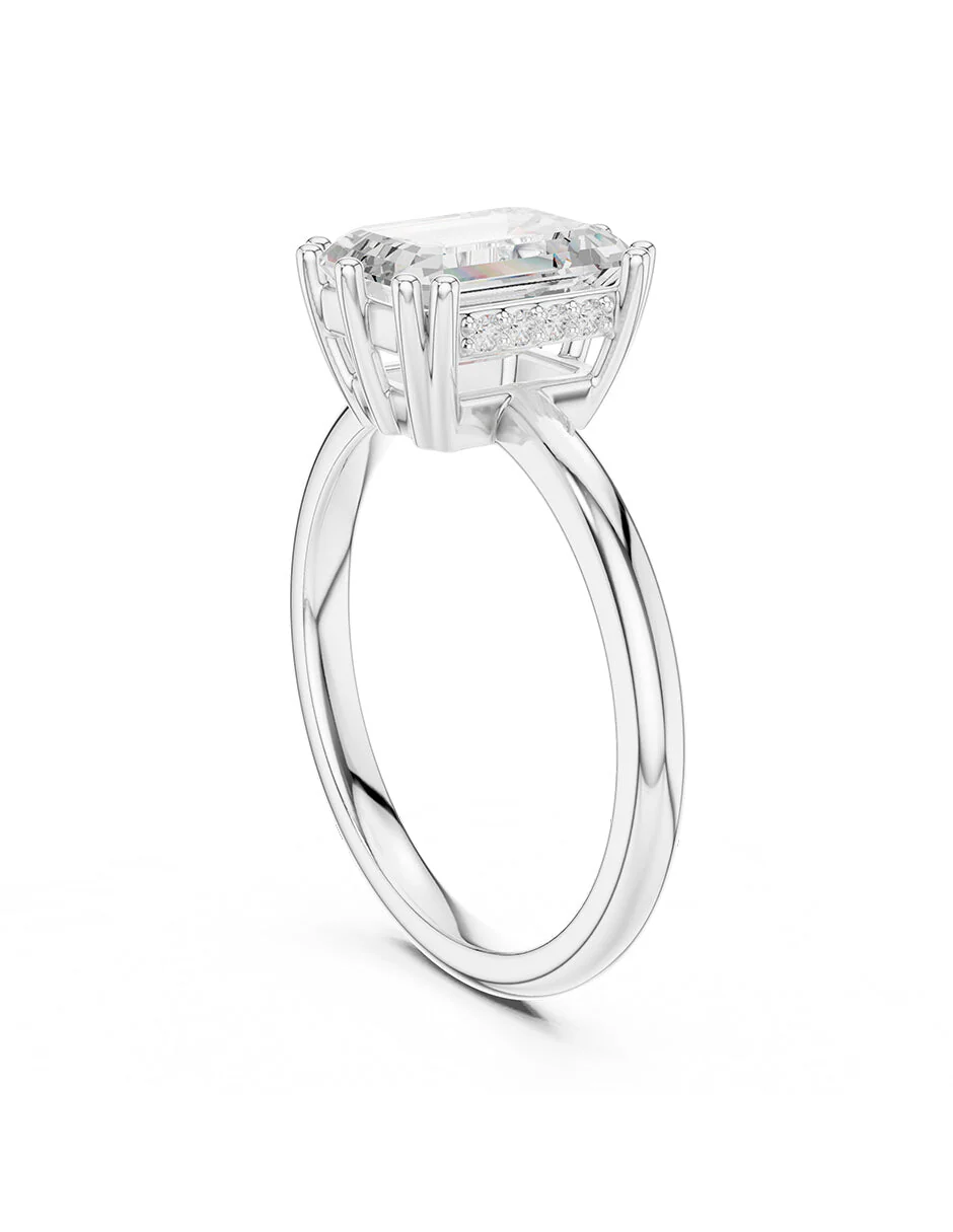 Montura para personalizar - piedras laterales - AMORE186-EM - Image 3