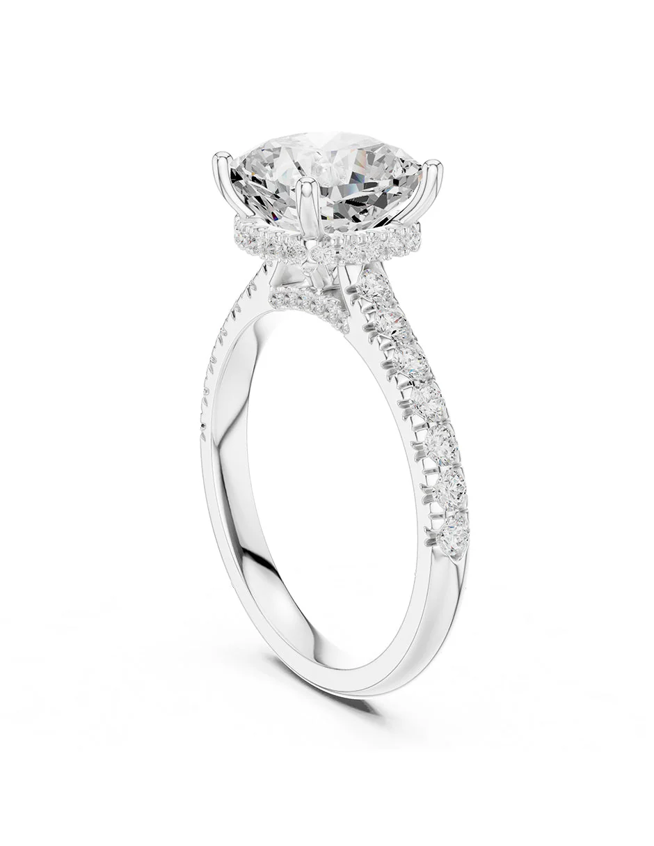 Montura para personalizar - piedras laterales - AMORE189-CU - Image 3