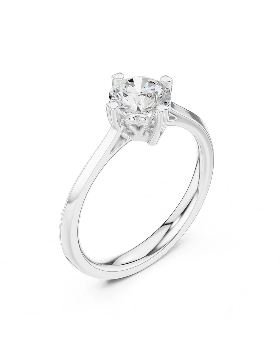 Anillo estilo solitario con diamante natural redondo 0.23 ct, color D, claridad VVS2 - Image 3