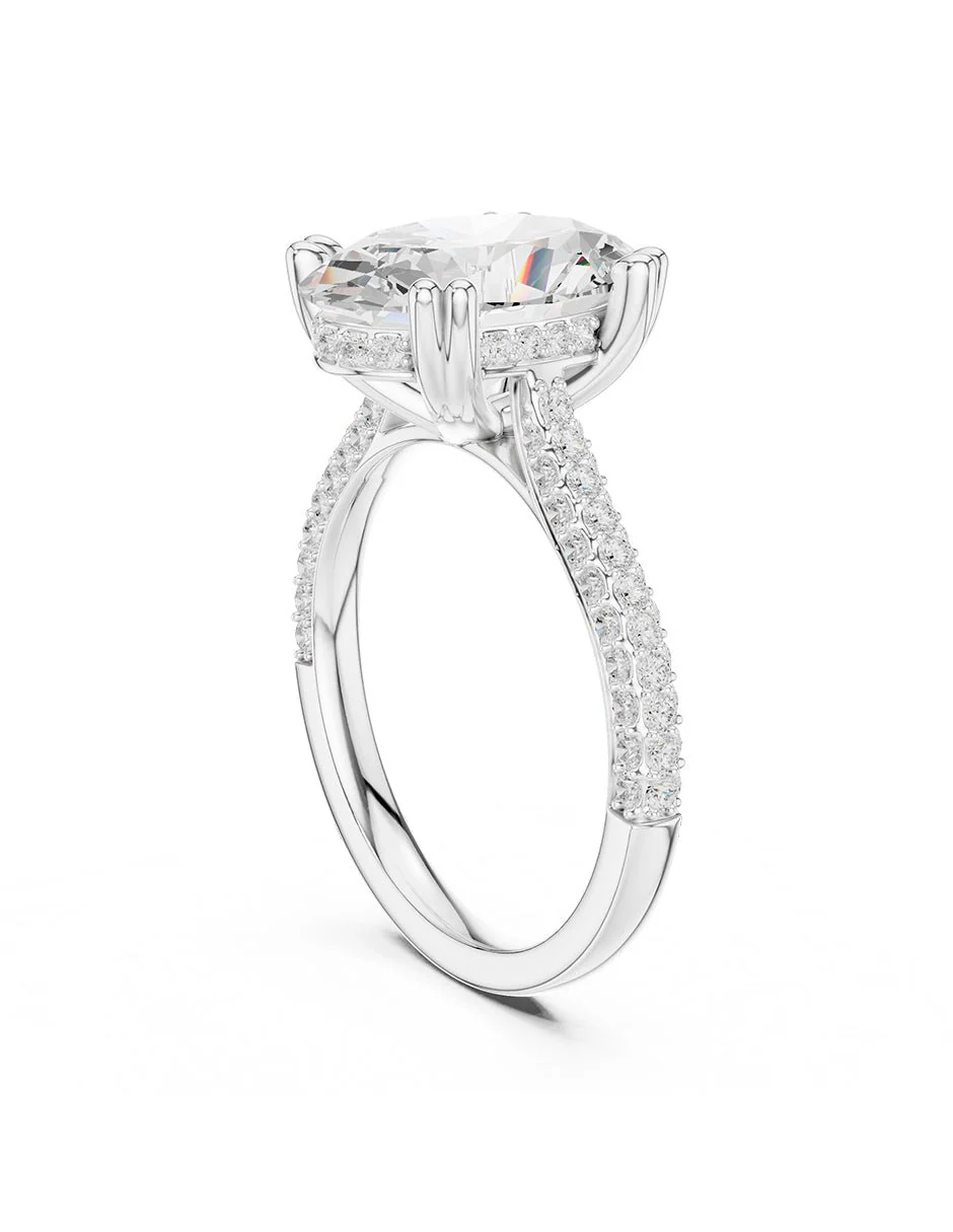 Montura para personalizar - piedras laterales - AMORE191-OV - Image 3