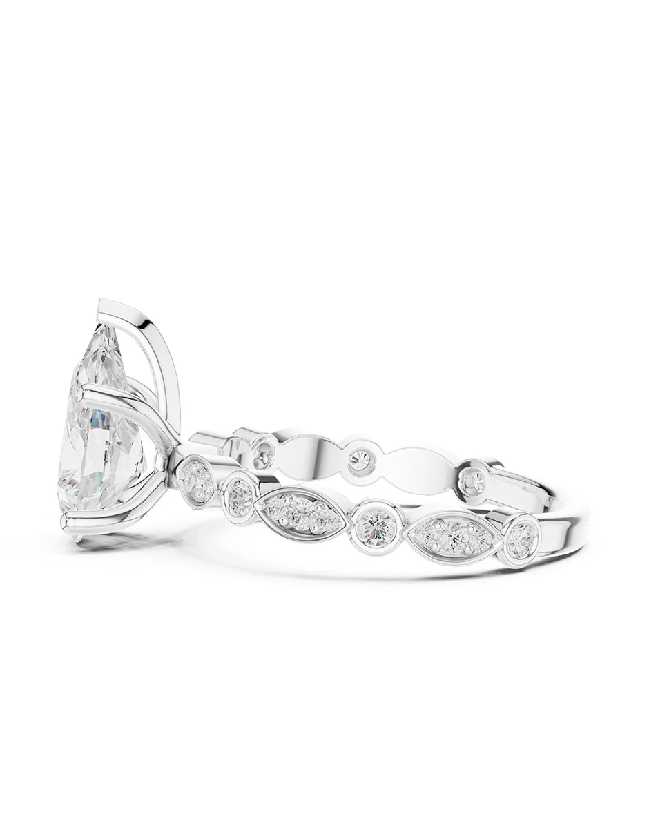 Montura para personalizar - piedras laterales - AMORE200-PE - Image 2