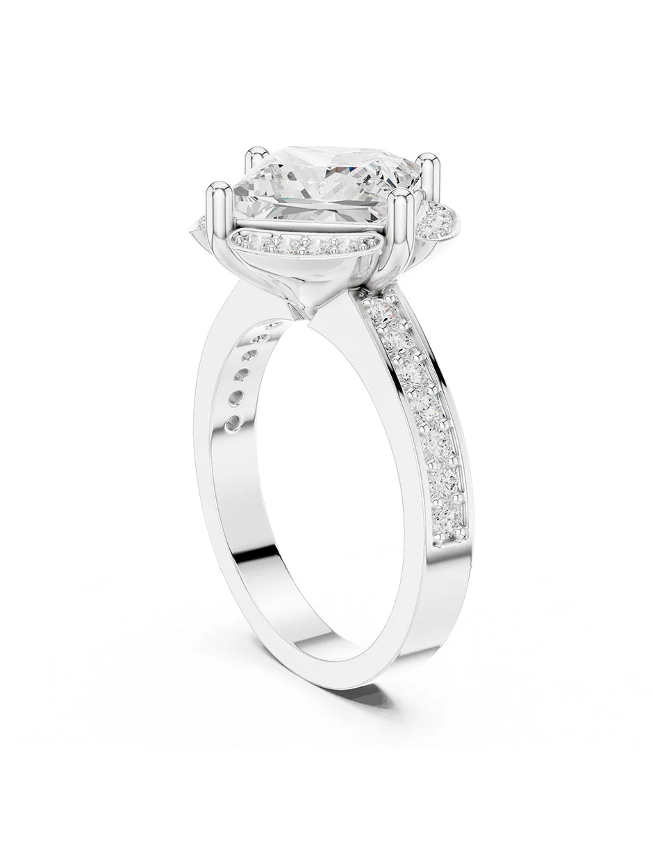 Montura para personalizar - piedras laterales - AMORE201-PR - Image 3