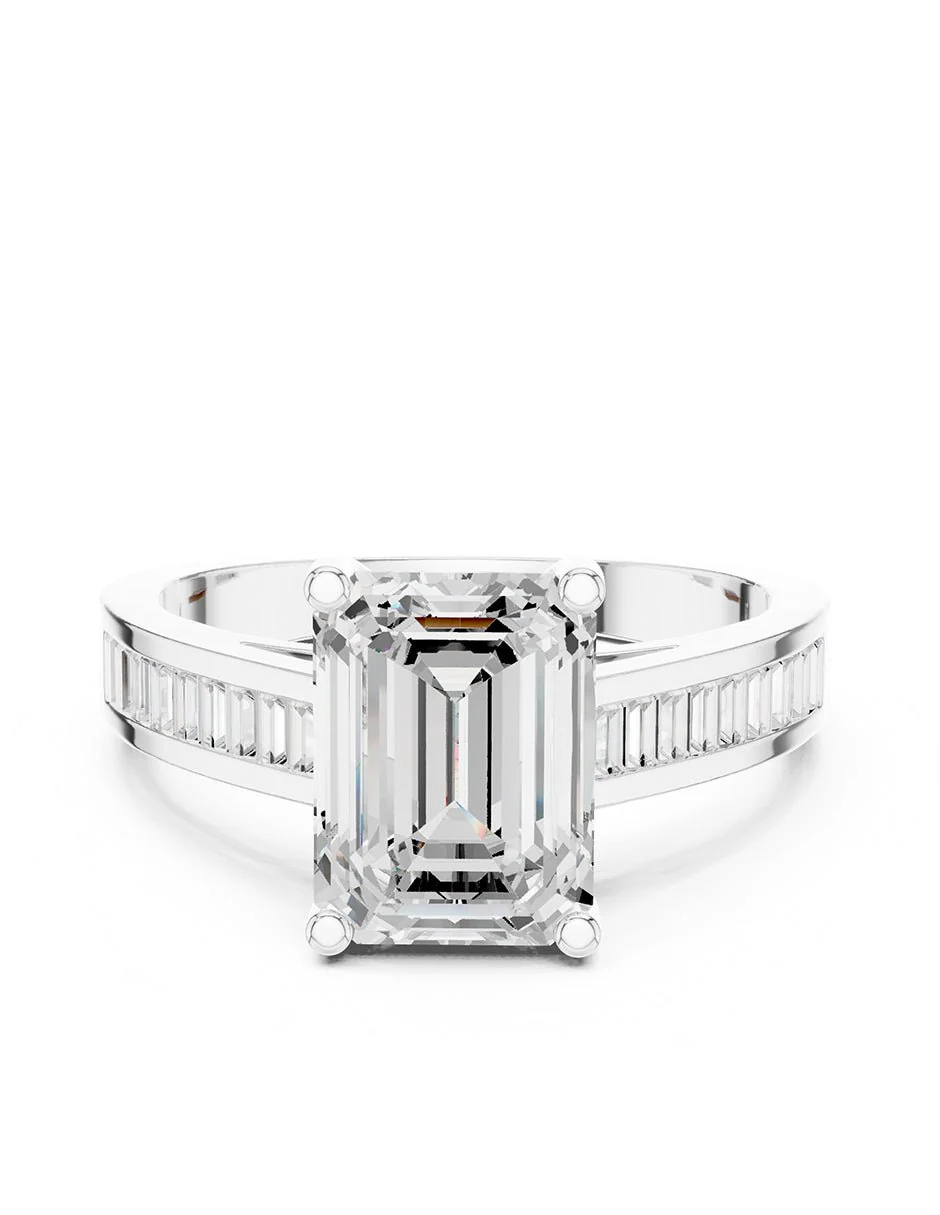 Montura para personalizar - piedras laterales - AMORE204-EM