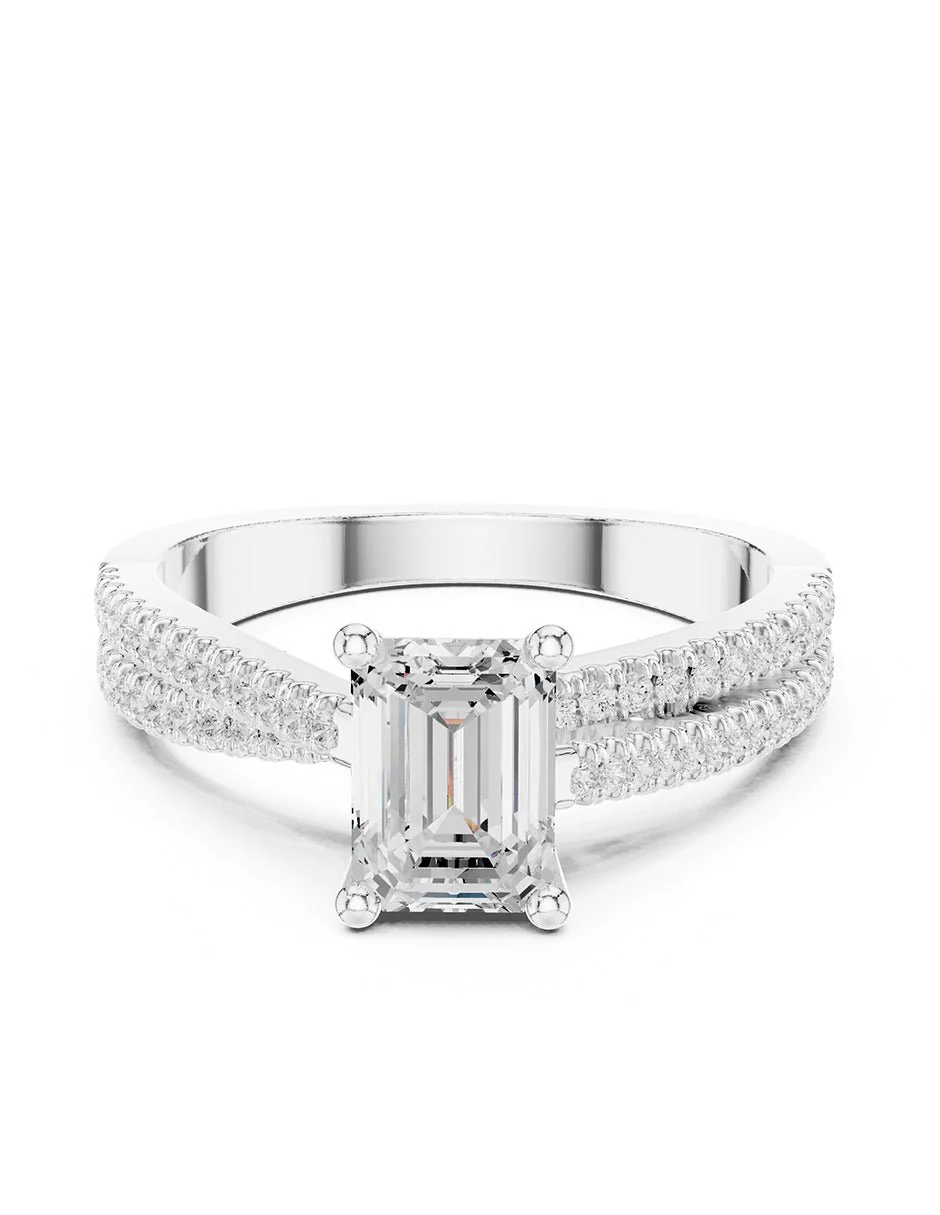 Montura para personalizar - piedras laterales - AMORE210-EM