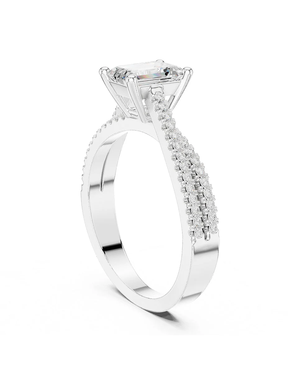Montura para personalizar - piedras laterales - AMORE210-EM - Image 3