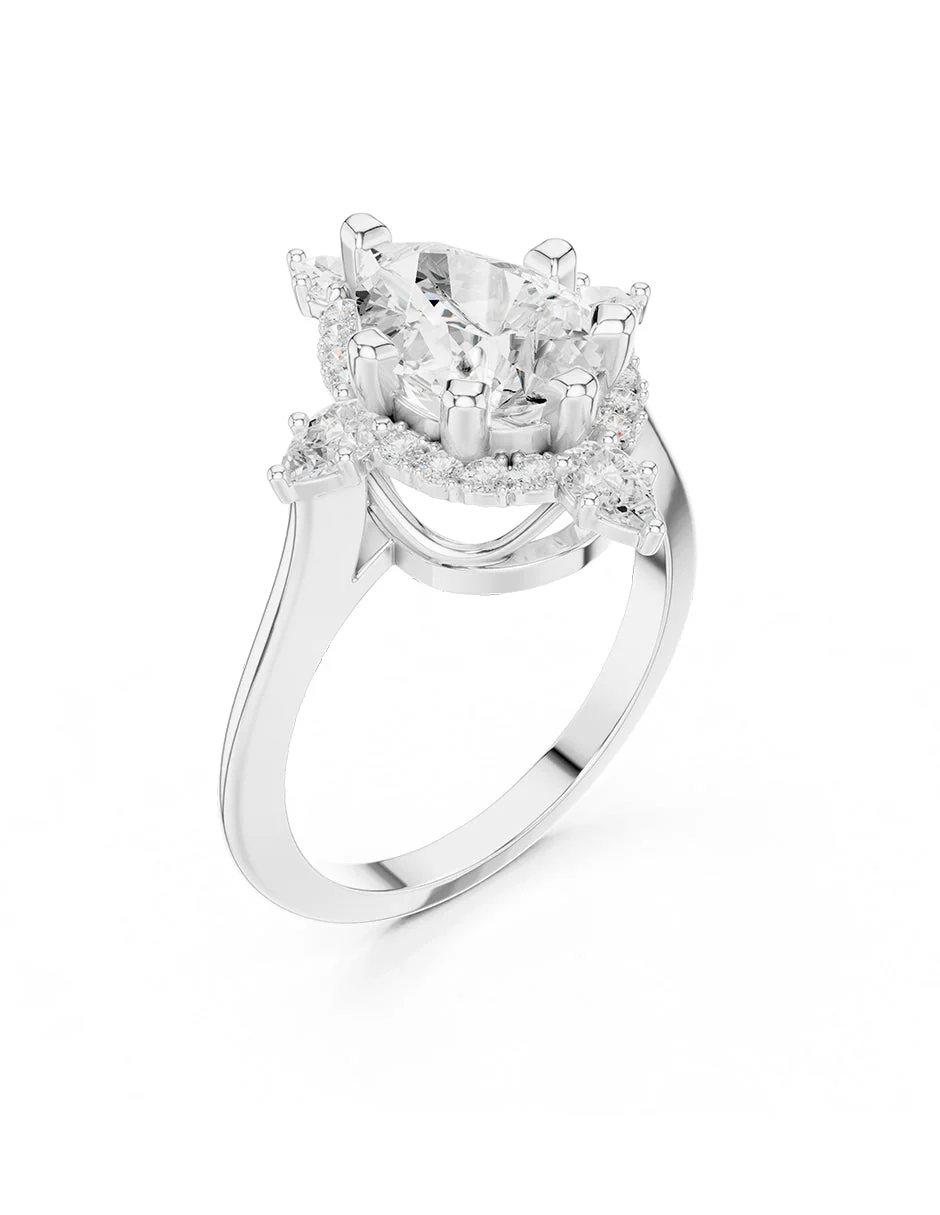 Montura para personalizar - piedras laterales - AMORE216-OV - Image 4