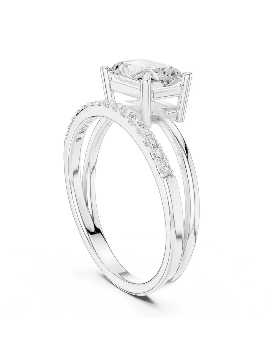 Montura para personalizar - piedras laterales - AMORE223-EM - Image 3