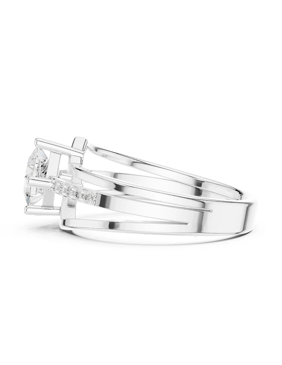 Montura para personalizar - piedras laterales - AMORE225-PR - Image 2