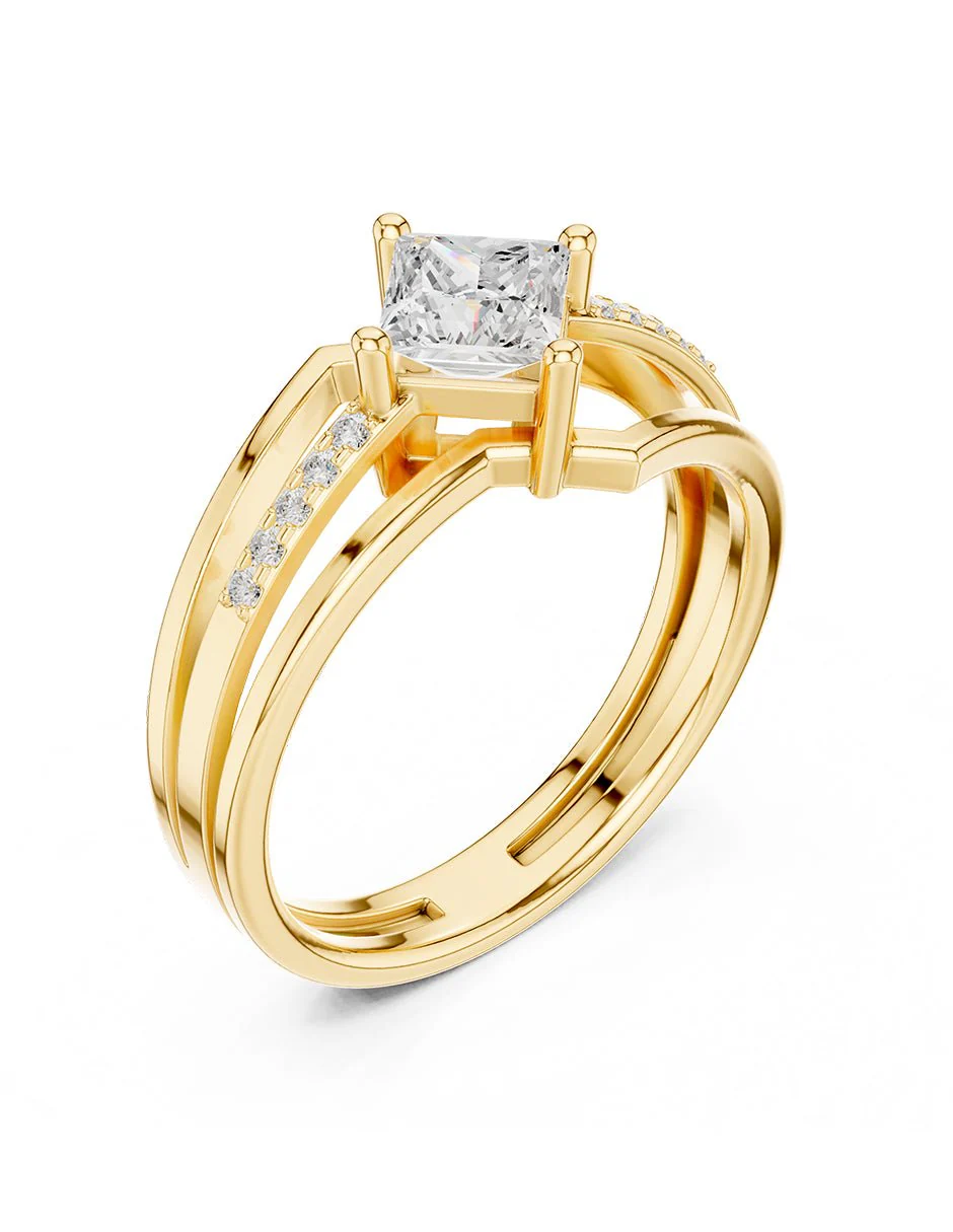 Montura para personalizar - piedras laterales - AMORE225-PR - Image 8