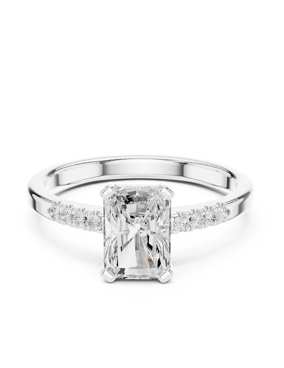 Montura para personalizar - piedras laterales - AMORE227-EM