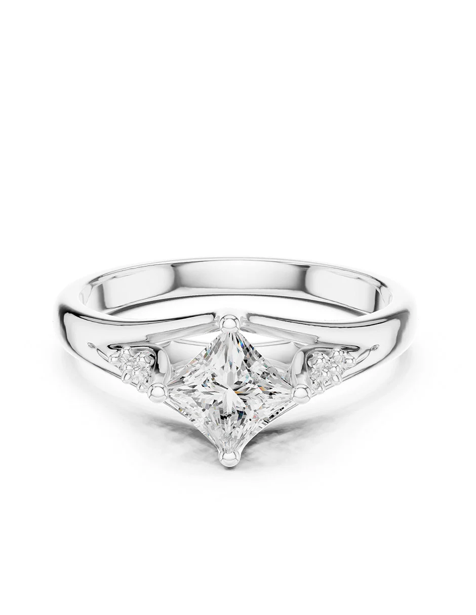 Montura para personalizar - piedras laterales - AMORE233-PR