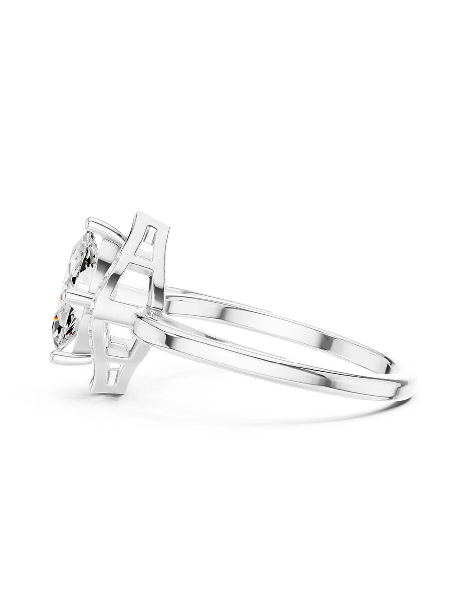 Montura para personalizar - piedras laterales - AMORE242-MQ - Image 2