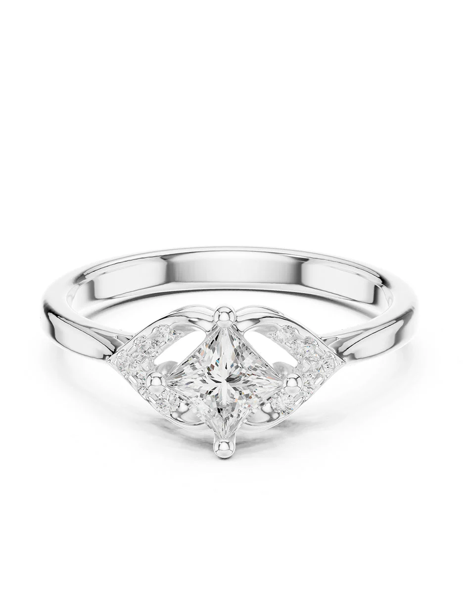 Montura para personalizar - piedras laterales - AMORE244-PR