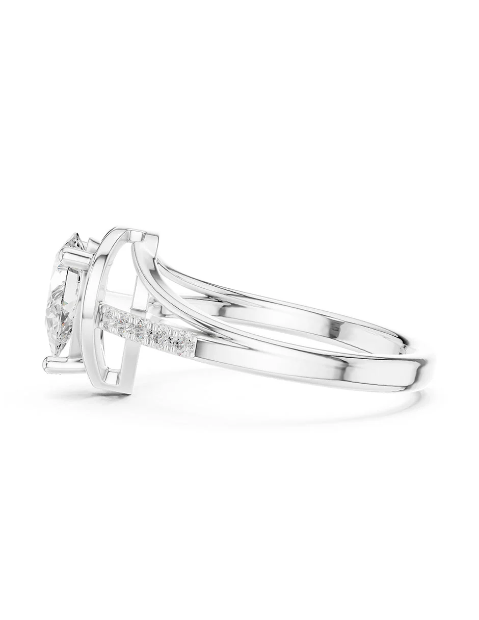 Montura para personalizar - piedras laterales - AMORE245-PE - Image 2
