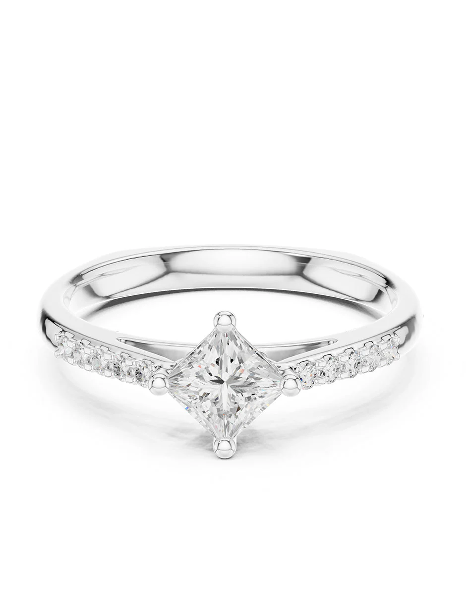Montura para personalizar - piedras laterales - AMORE246-PR