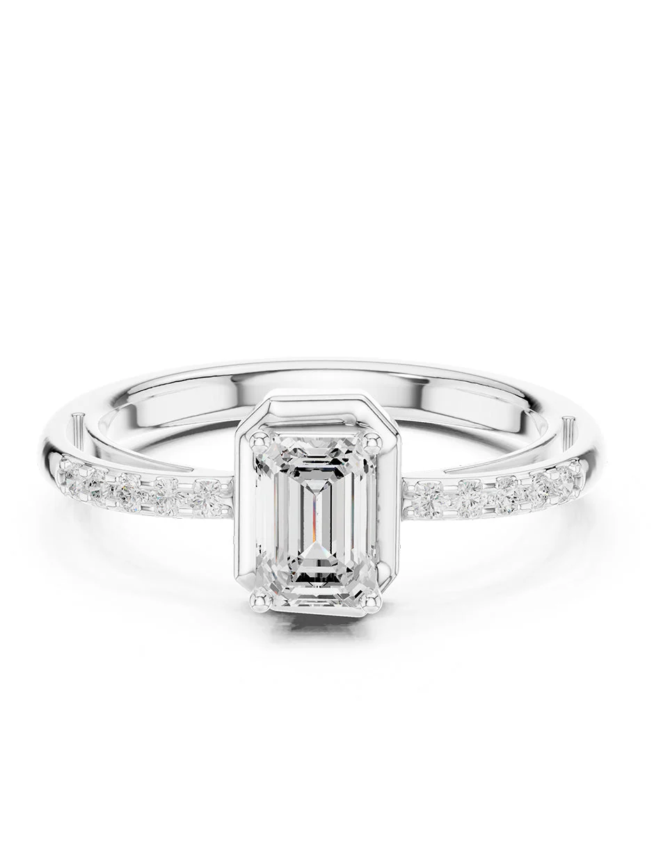 Montura para personalizar - piedras laterales - AMORE247-EM