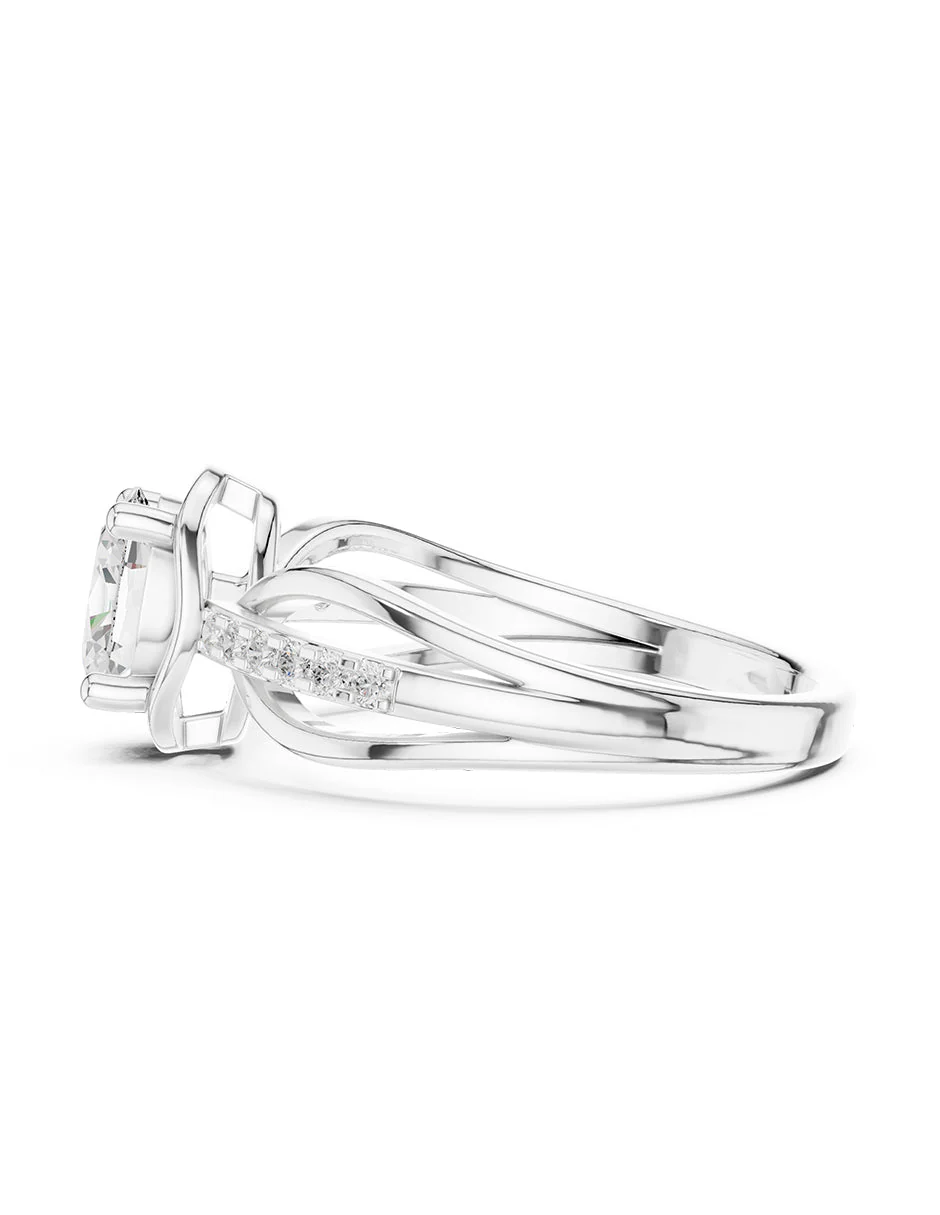 Montura para personalizar - piedras laterales - AMORE248-OV - Image 2
