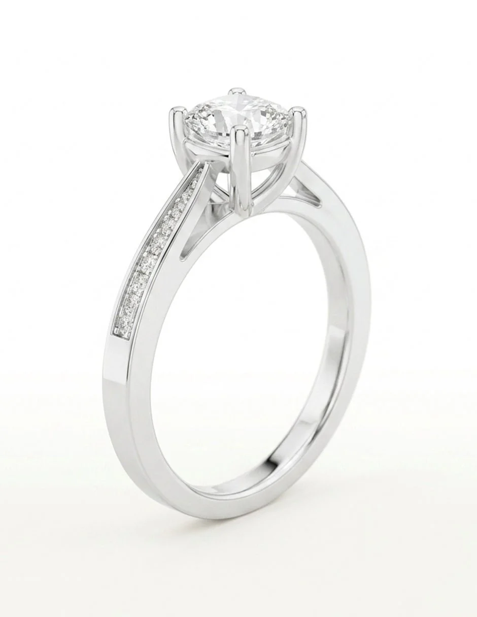 Montura para personalizar - piedras laterales - AMORE249-CU - Image 13