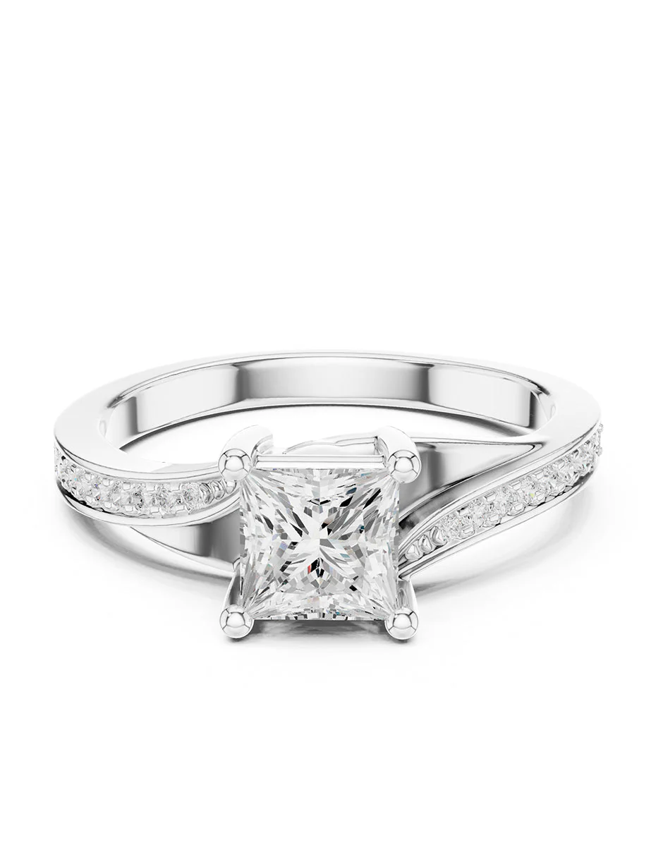 Montura para personalizar - piedras laterales - AMORE250-PR