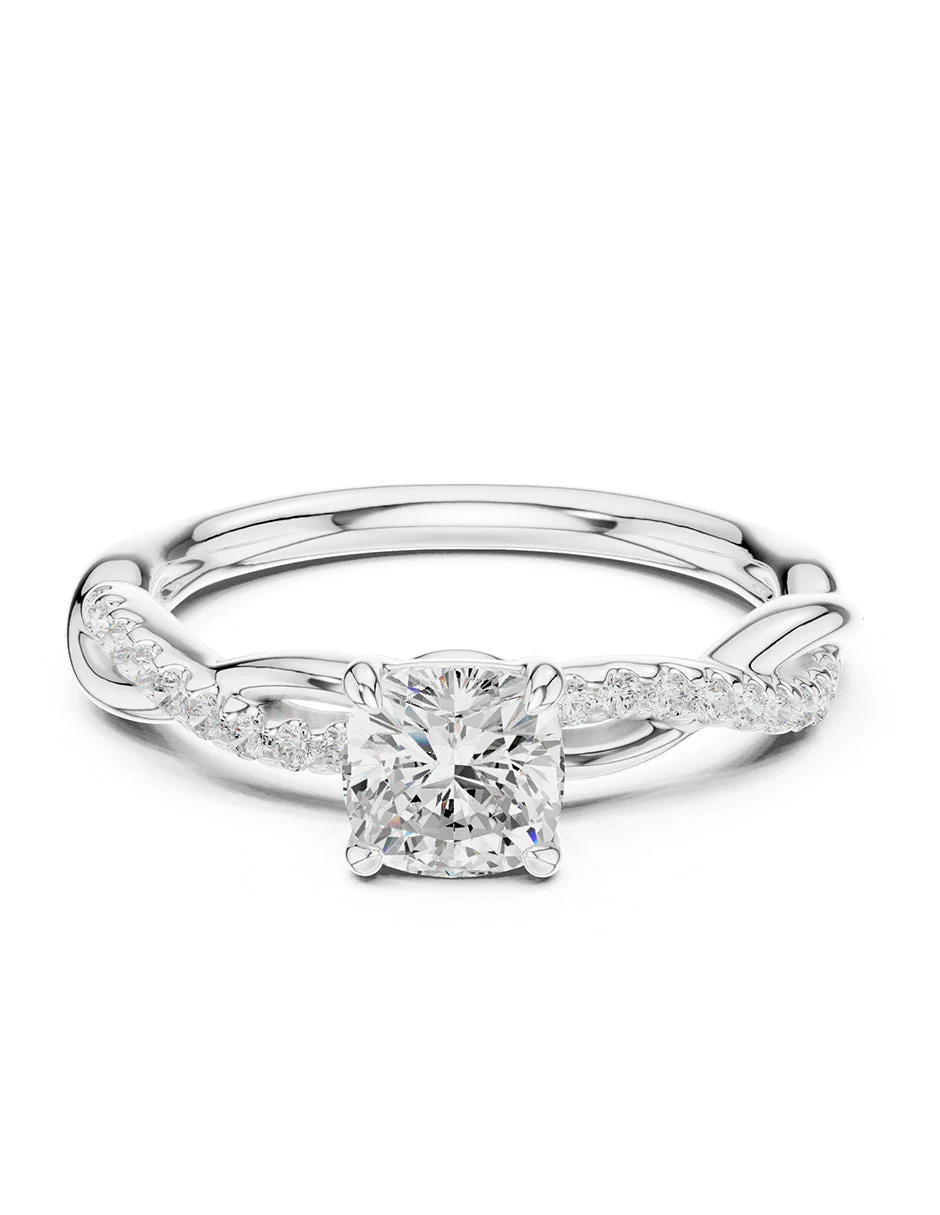 Montura para personalizar - piedras laterales - AMORE254-CU