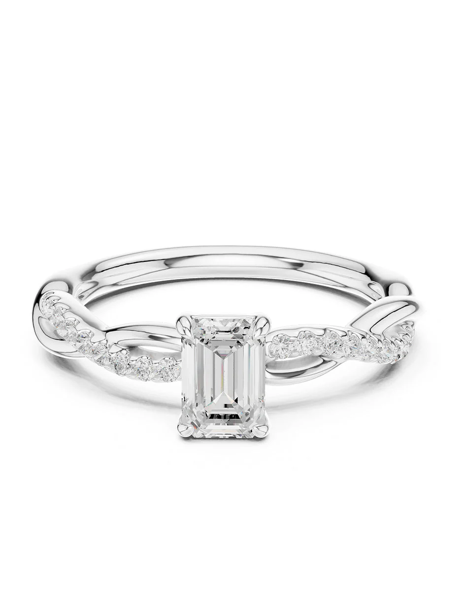 Montura para personalizar - piedras laterales - AMORE254-EM