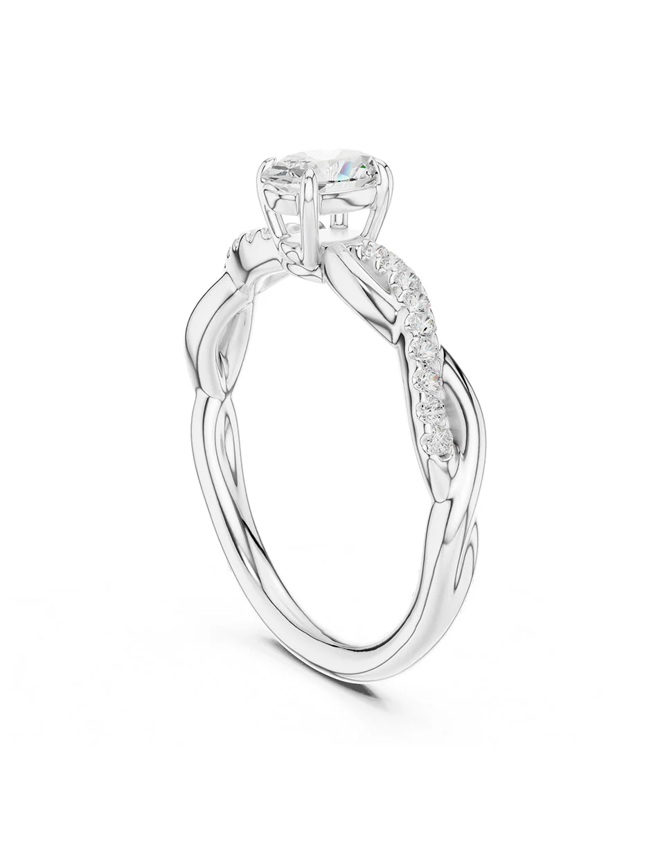 Montura para personalizar - piedras laterales - AMORE254-OV - Image 3