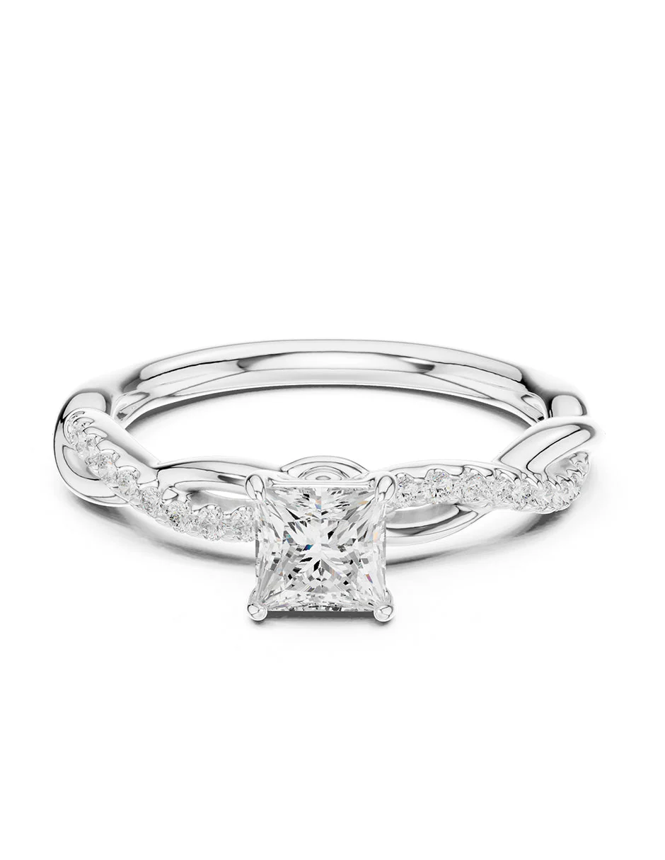 Montura para personalizar - piedras laterales - AMORE254-PR