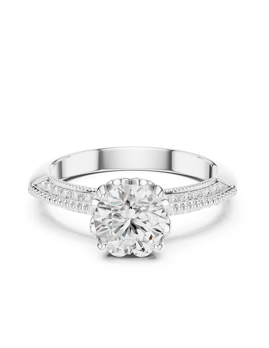 Montura para personalizar - piedras laterales - AMORE271-RD