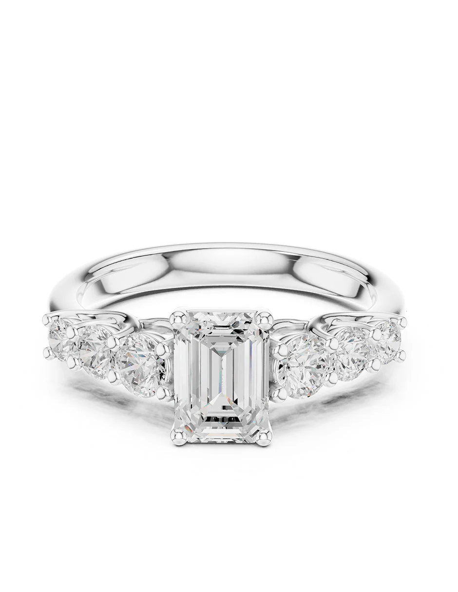 Montura para personalizar - piedras laterales - AMORE272-EM
