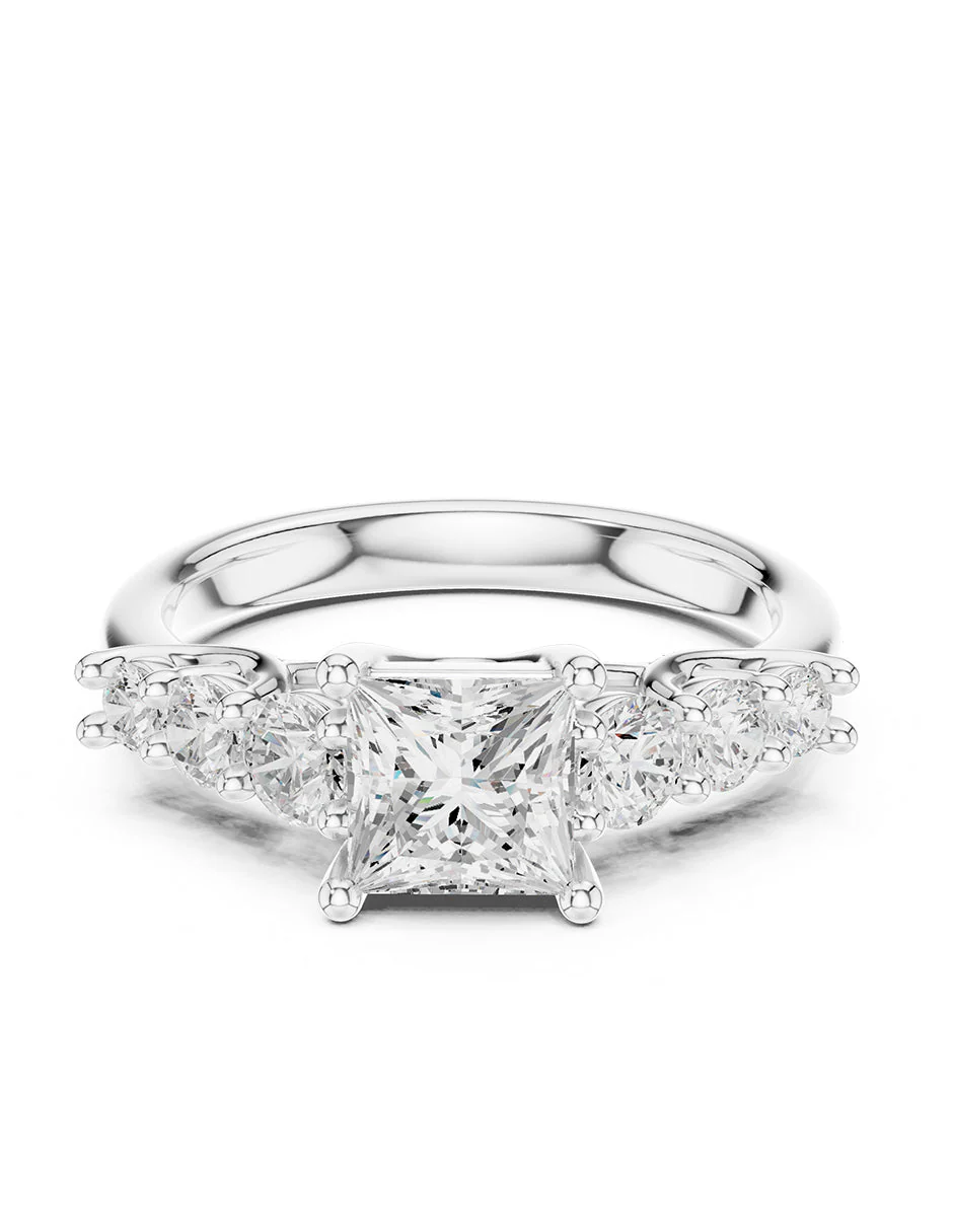 Montura para personalizar - piedras laterales - AMORE272-PR