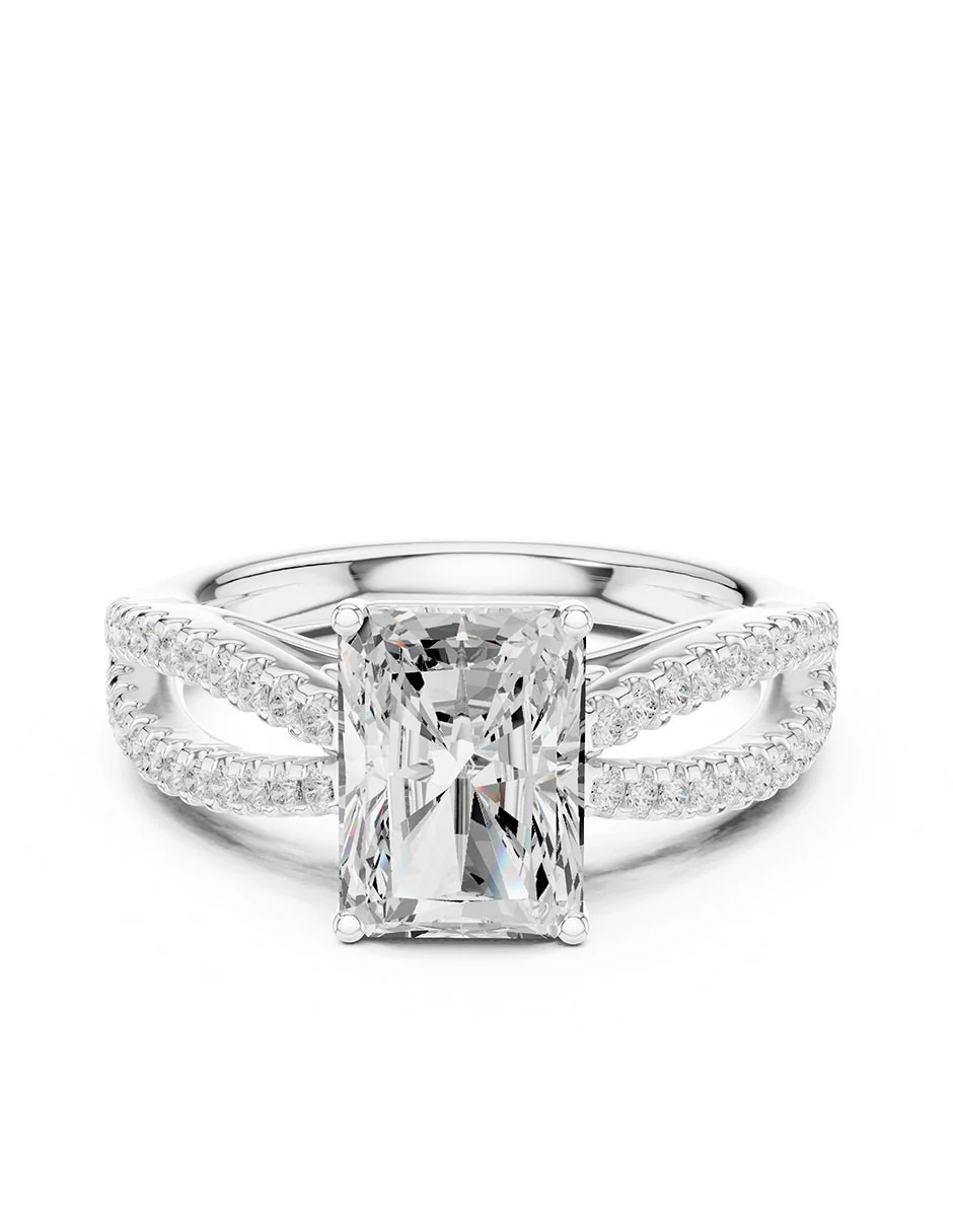 Montura para personalizar - piedras laterales - AMORE276-EM