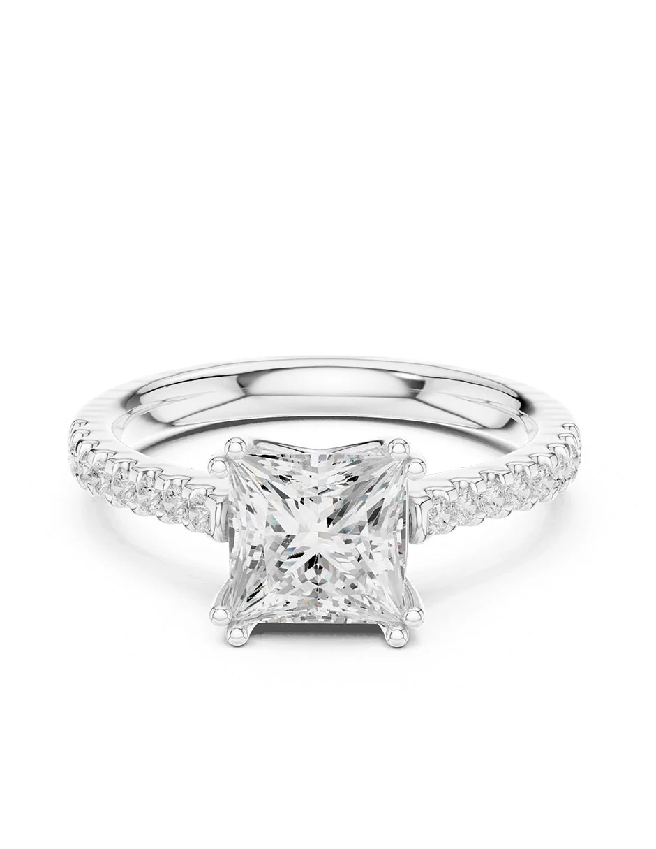 Montura para personalizar - piedras laterales - AMORE277-PR