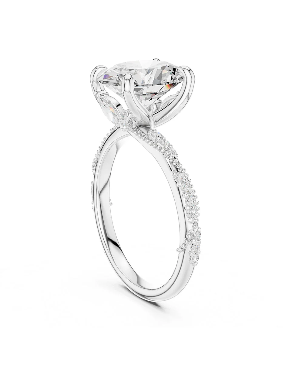 Montura para personalizar - piedras laterales - AMORE282-OV - Image 3