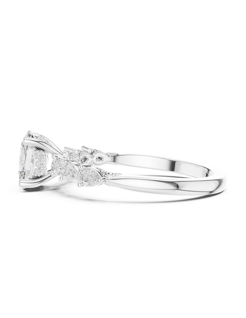 Montura para personalizar - piedras laterales - AMORE285-OV - Image 2