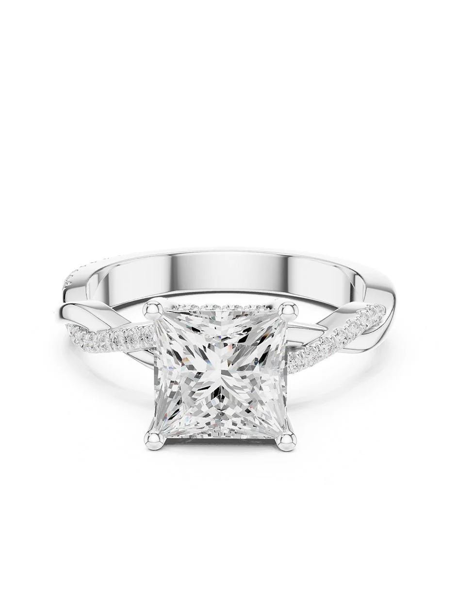 Montura para personalizar - piedras laterales - AMORE286-PR