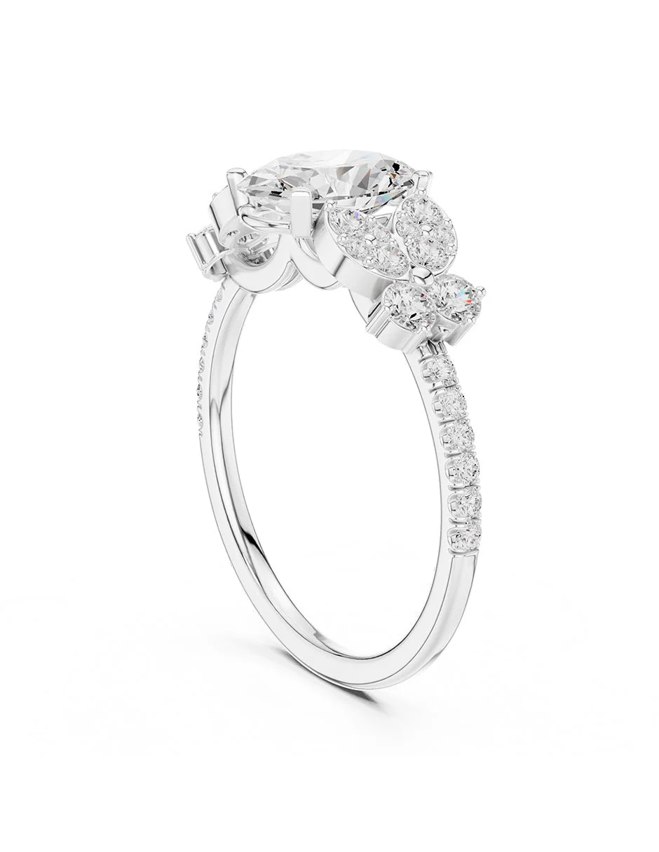 Montura para personalizar - piedras laterales - AMORE287-OV - Image 3